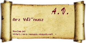 Arz Vénusz névjegykártya